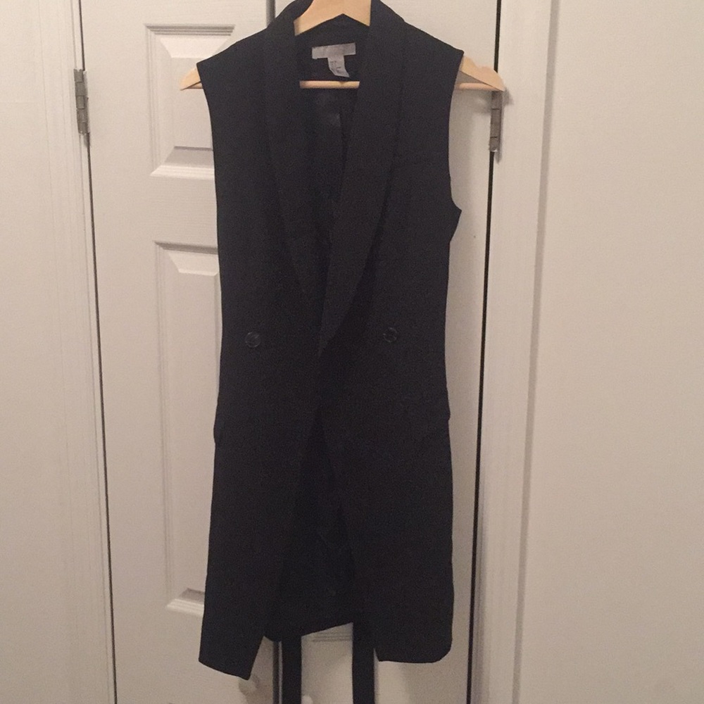 Belted tuxedo dress